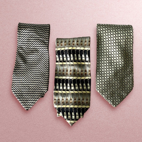 Three Men’s Neck Ties “Bergamo New York and Dover Arrow” - Picture 1 of 6